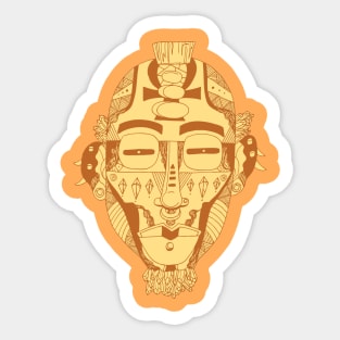 Terracotta African Mask 5 Sticker